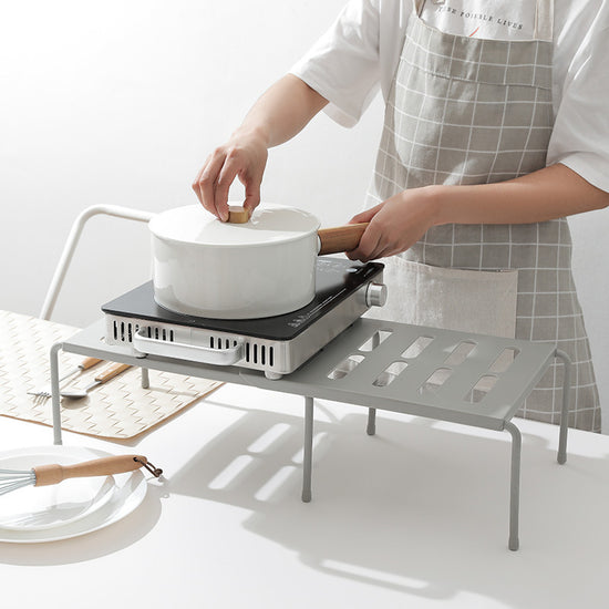 Telescopic Kitchen Storage Rack – Adjustable Organizer | Desktop & Cabinet Shelf