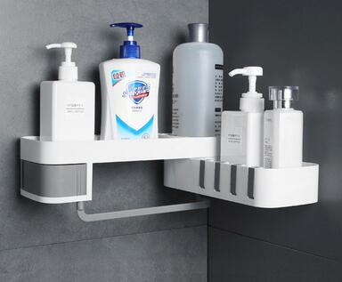 Bathroom Corner Shelf – No-Drill Suction Wall Mount | Shower Organizer