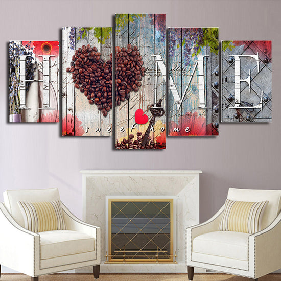 Home Sweet Home Wall Art Set – Oil Painting Style | Living Room & Bedroom Decor